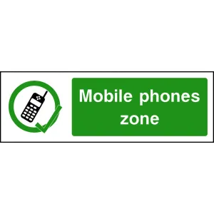 Mobile phones zone sign