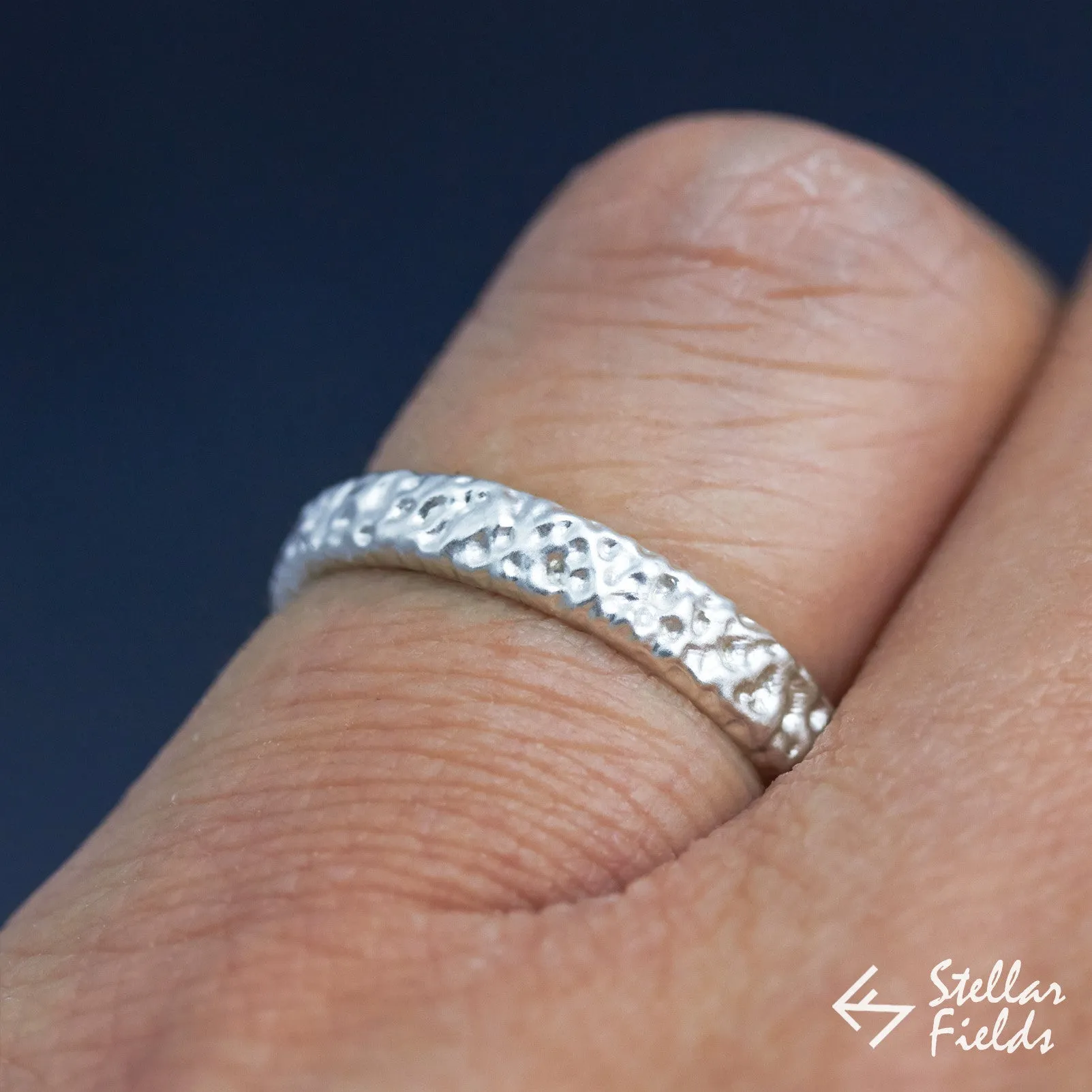 Modern Ripple Textured Wedding Ring Band