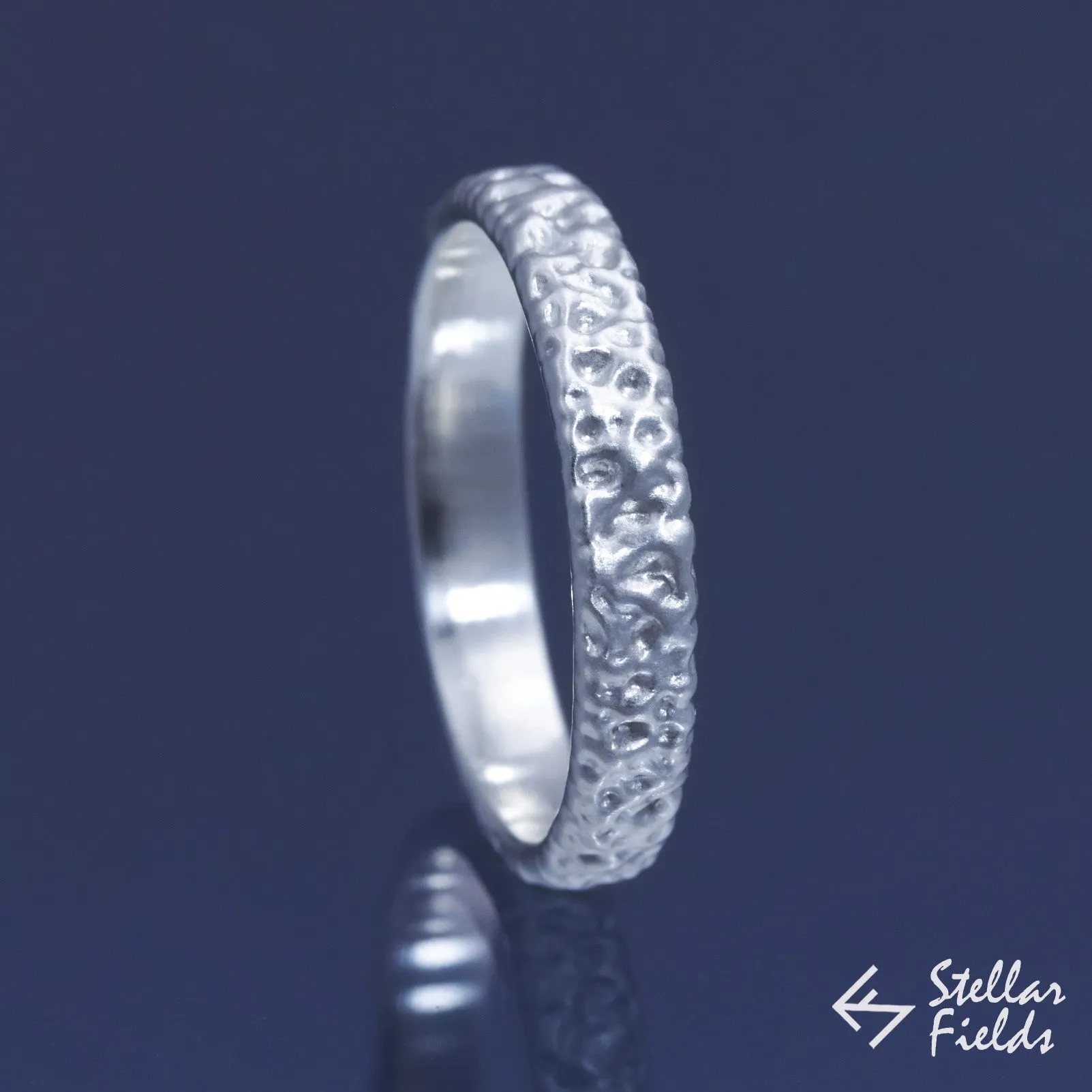 Modern Ripple Textured Wedding Ring Band