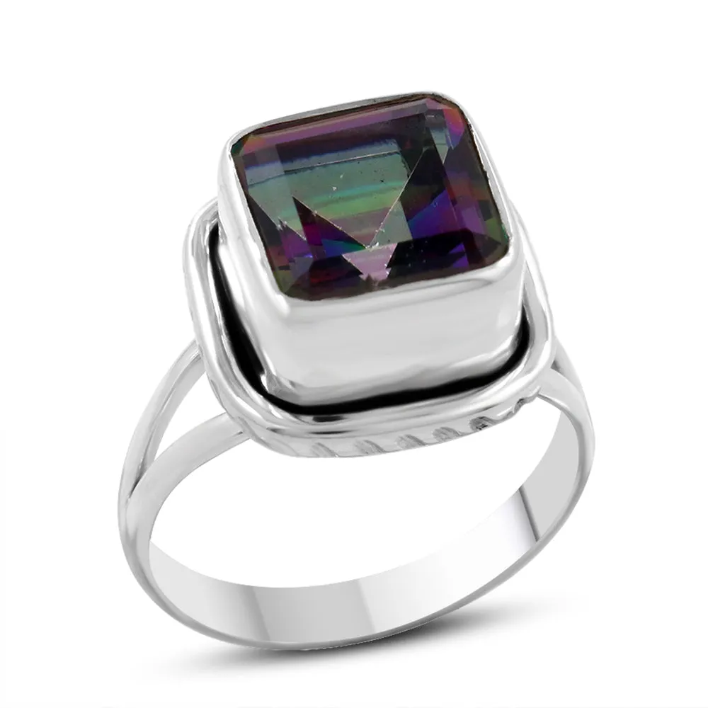 Mystic Quartz Silver Ring