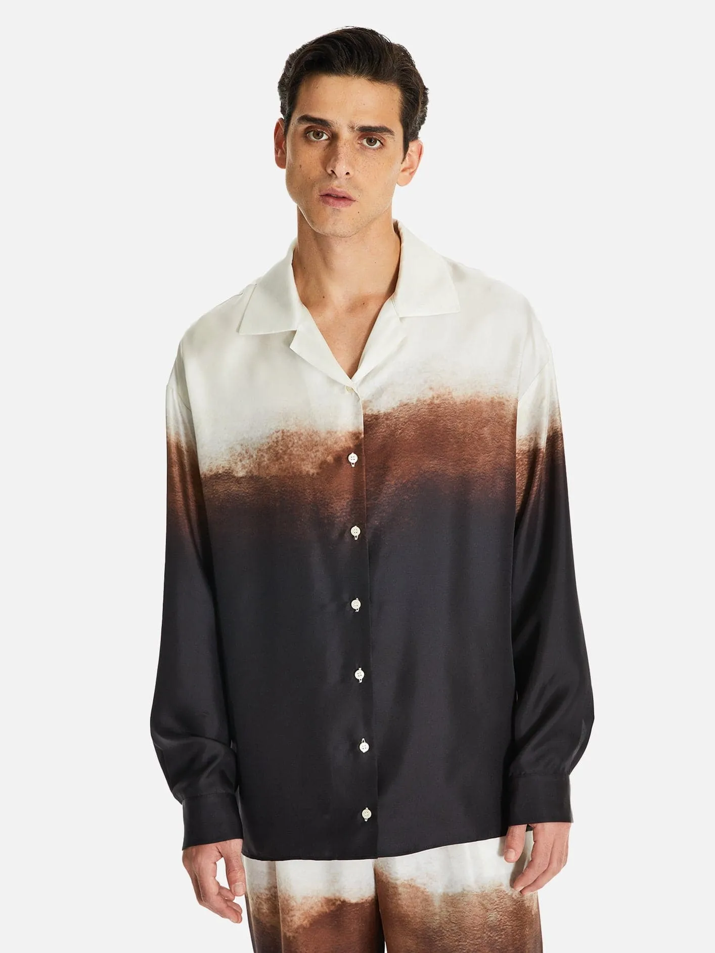 Nagoya Unisex Açık Yaka Relaxed Kesim İpek Gömlek