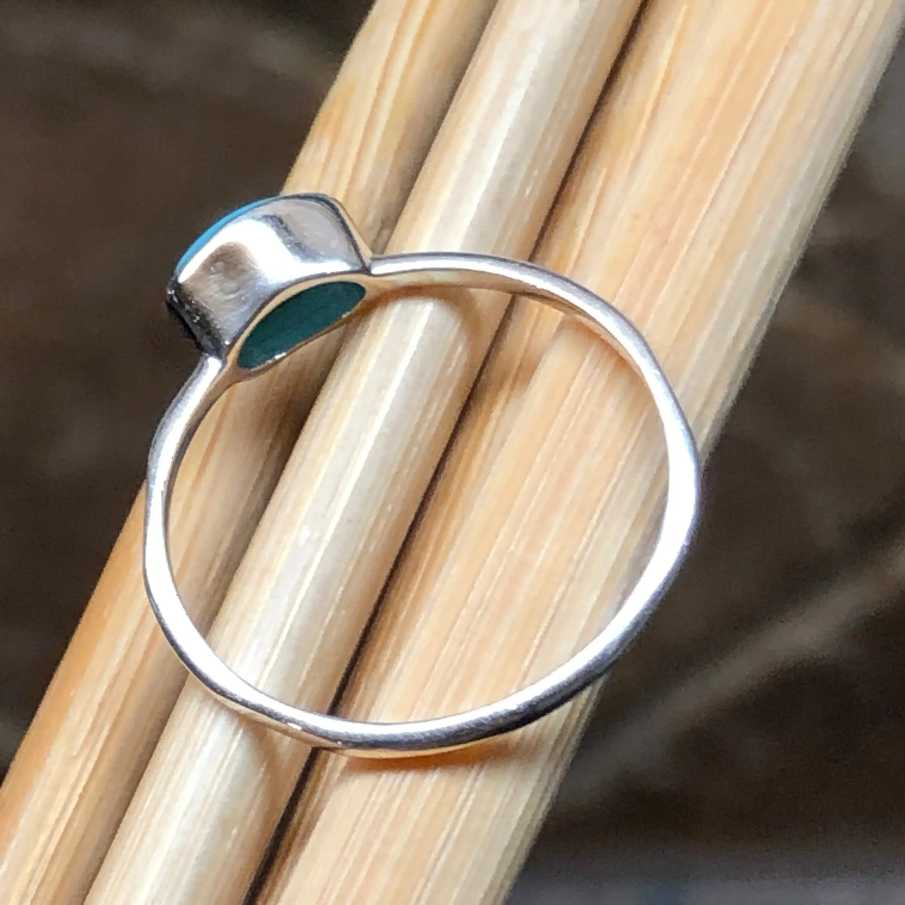 Natural Blue Turquoise 925 Solid Sterling Silver Engagement Ring Size 6, 7, 10