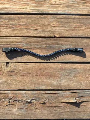 Navy Blue Crystal Rivet Snap on Browband