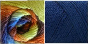 NAVY   OVER THE RAINBOW - Embossed Natura Shawl KIT