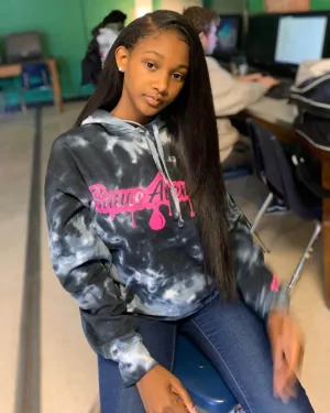 Neon Pink SA Drip | Twisted Black Hoodie
