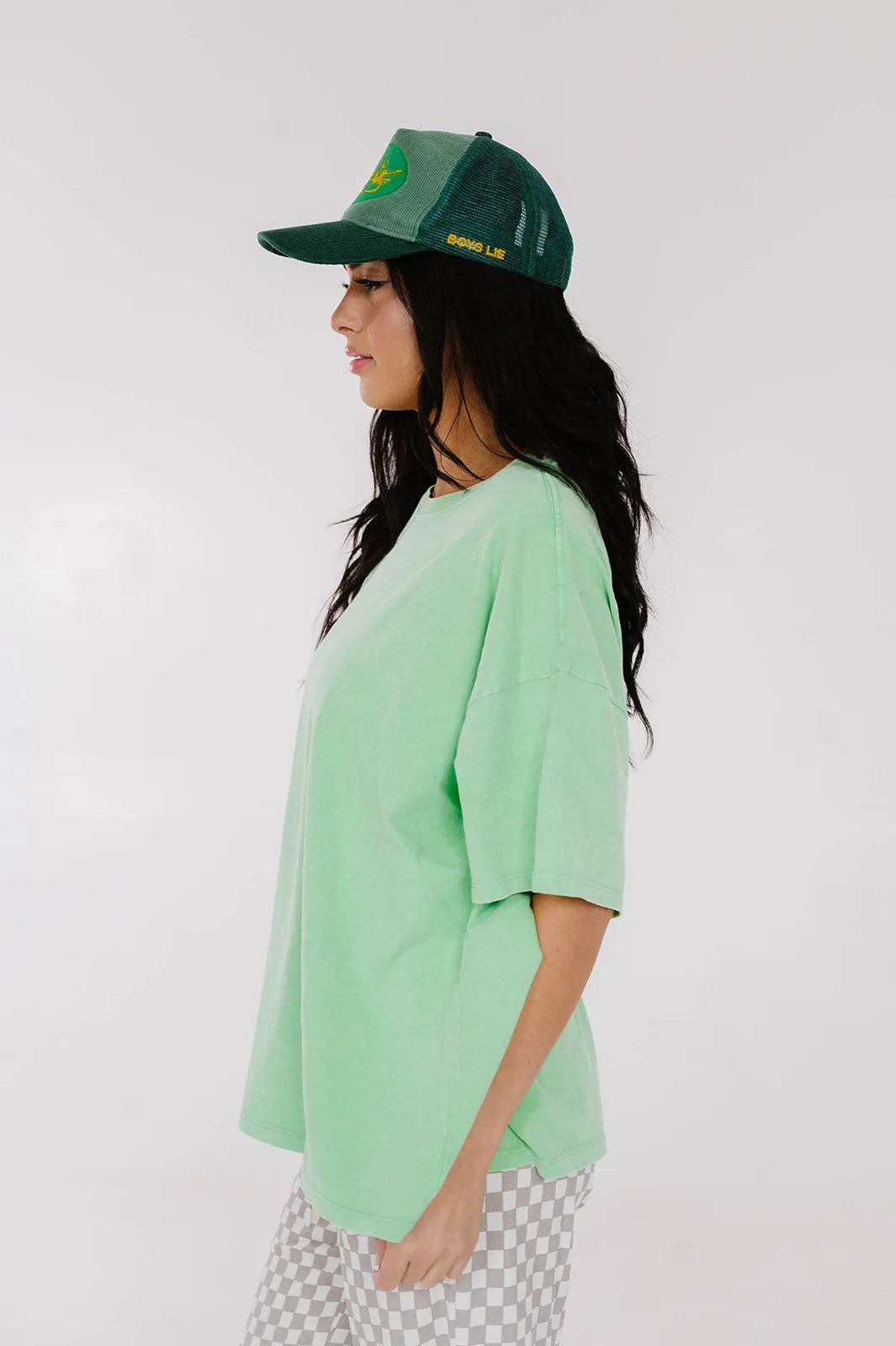 Neon Sun Boyfriend Tee // Lime