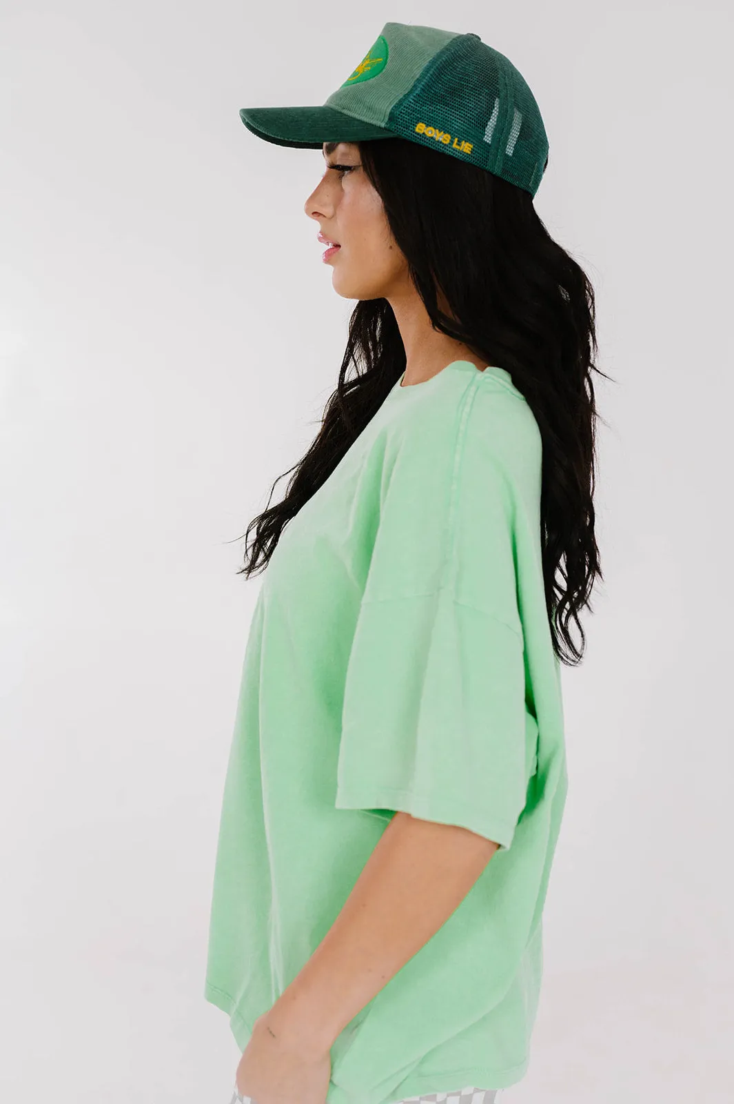 Neon Sun Boyfriend Tee // Lime