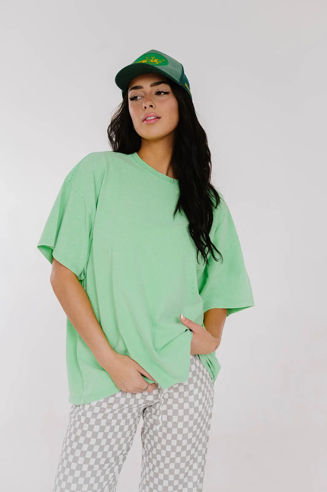 Neon Sun Boyfriend Tee // Lime