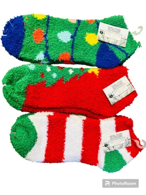 NEW 3 Pair Christmas Adult Cozy Socks One Size Fits All