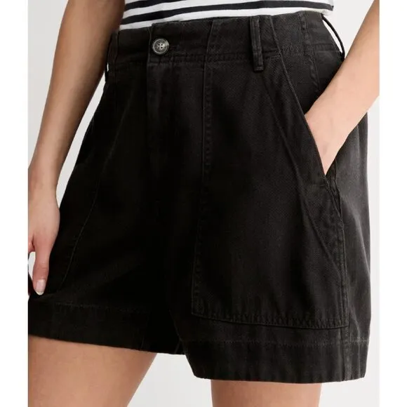 NEW Everlane The Utility Short in Buttersoft Womens 8 Black