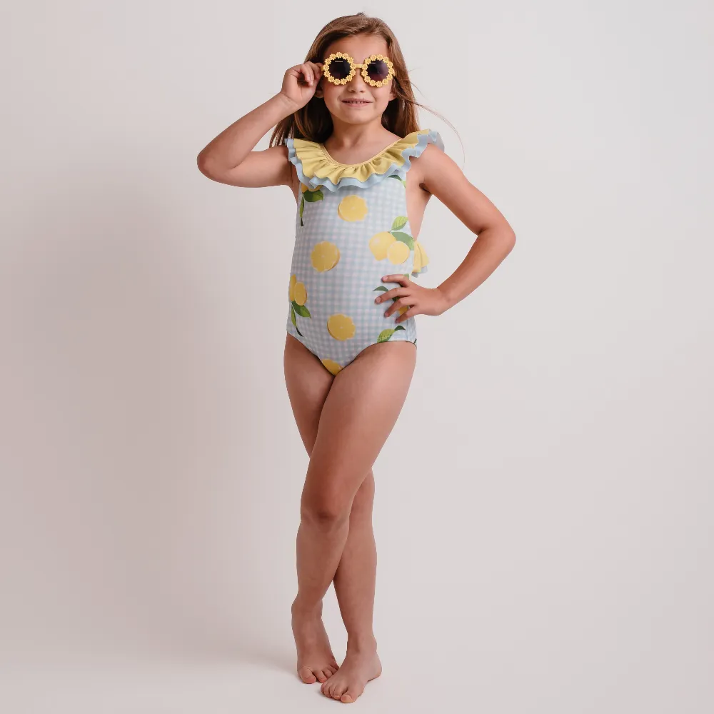 New In Meia Pata Girls Positano Lemons Swimming Costume SS25