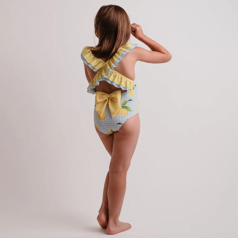 New In Meia Pata Girls Positano Lemons Swimming Costume SS25