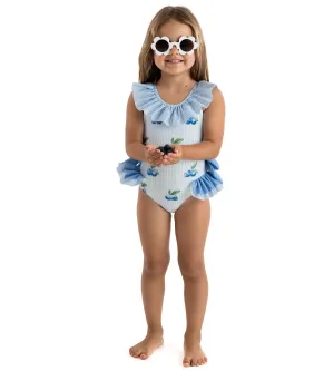 New In Meia Pata Girls Salerno Blueberries Swimming Costume SS25