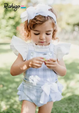 New In Rahigo Girls Blue & White Romper