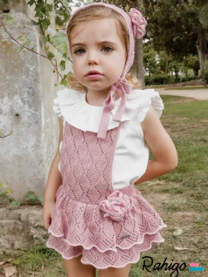 New In Rahigo Girls Dusky Pink Romper & Blouse - Pre Order