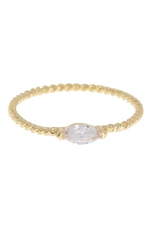 New Nordstrom Covet Delicate Marquise Twisted Band Stackable Ring, Sz 7