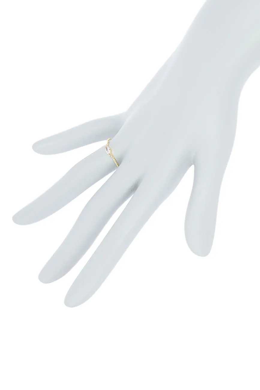 New Nordstrom Covet Delicate Marquise Twisted Band Stackable Ring, Sz 7