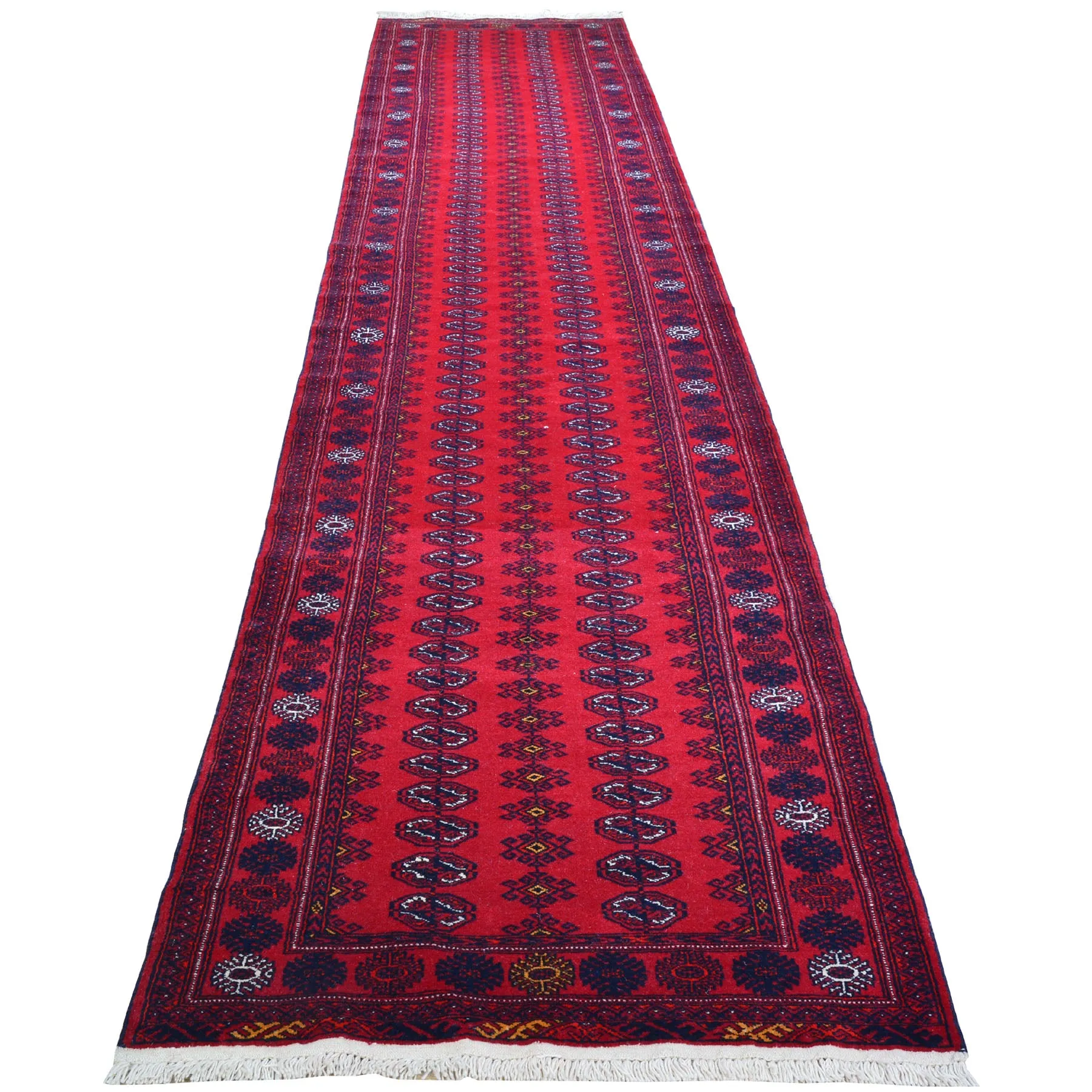 New One of a kind Fine Tribal Turkman Afghan Wool Rug (Size 2.7 X 12.7) Cwral-8295