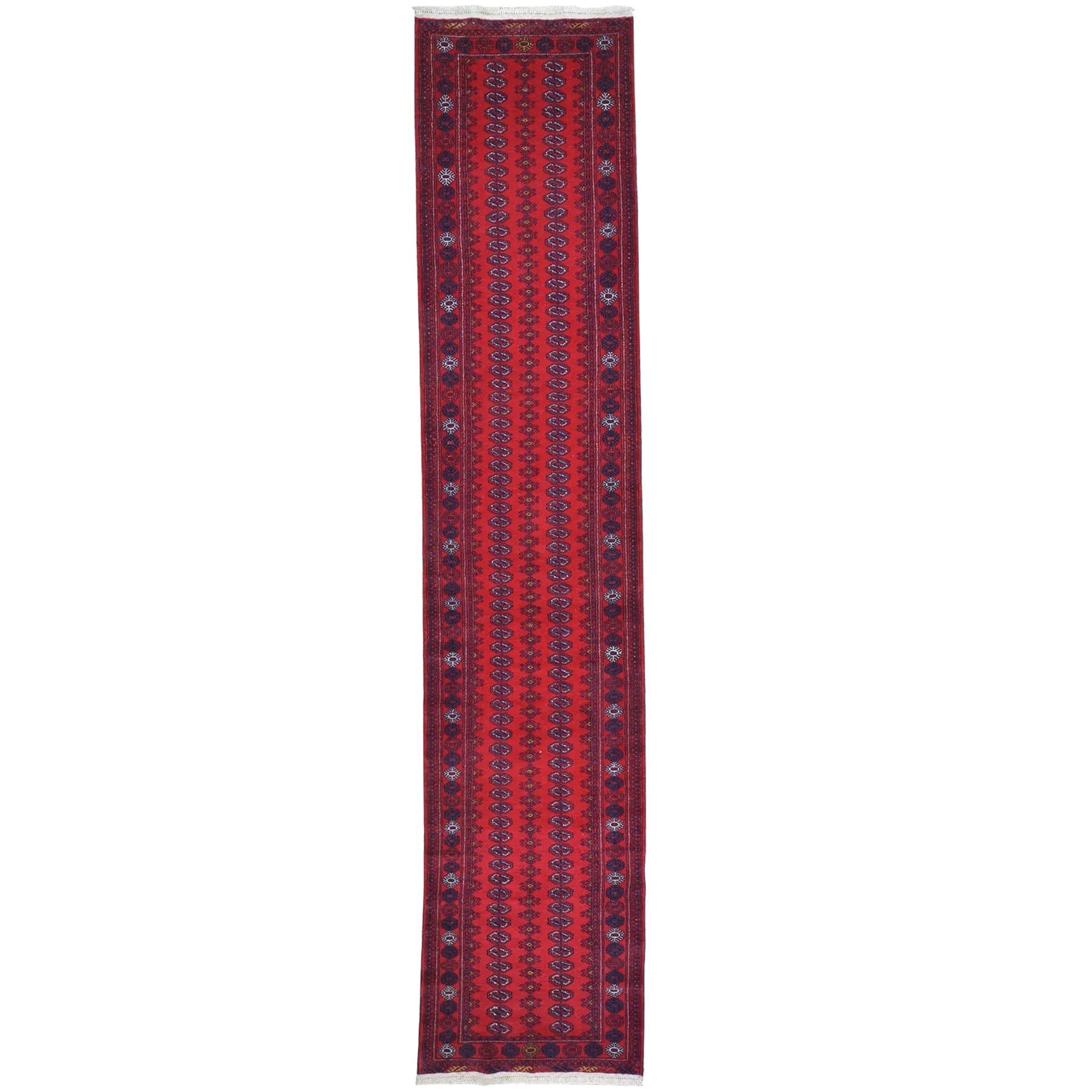 New One of a kind Fine Tribal Turkman Afghan Wool Rug (Size 2.7 X 12.7) Cwral-8295