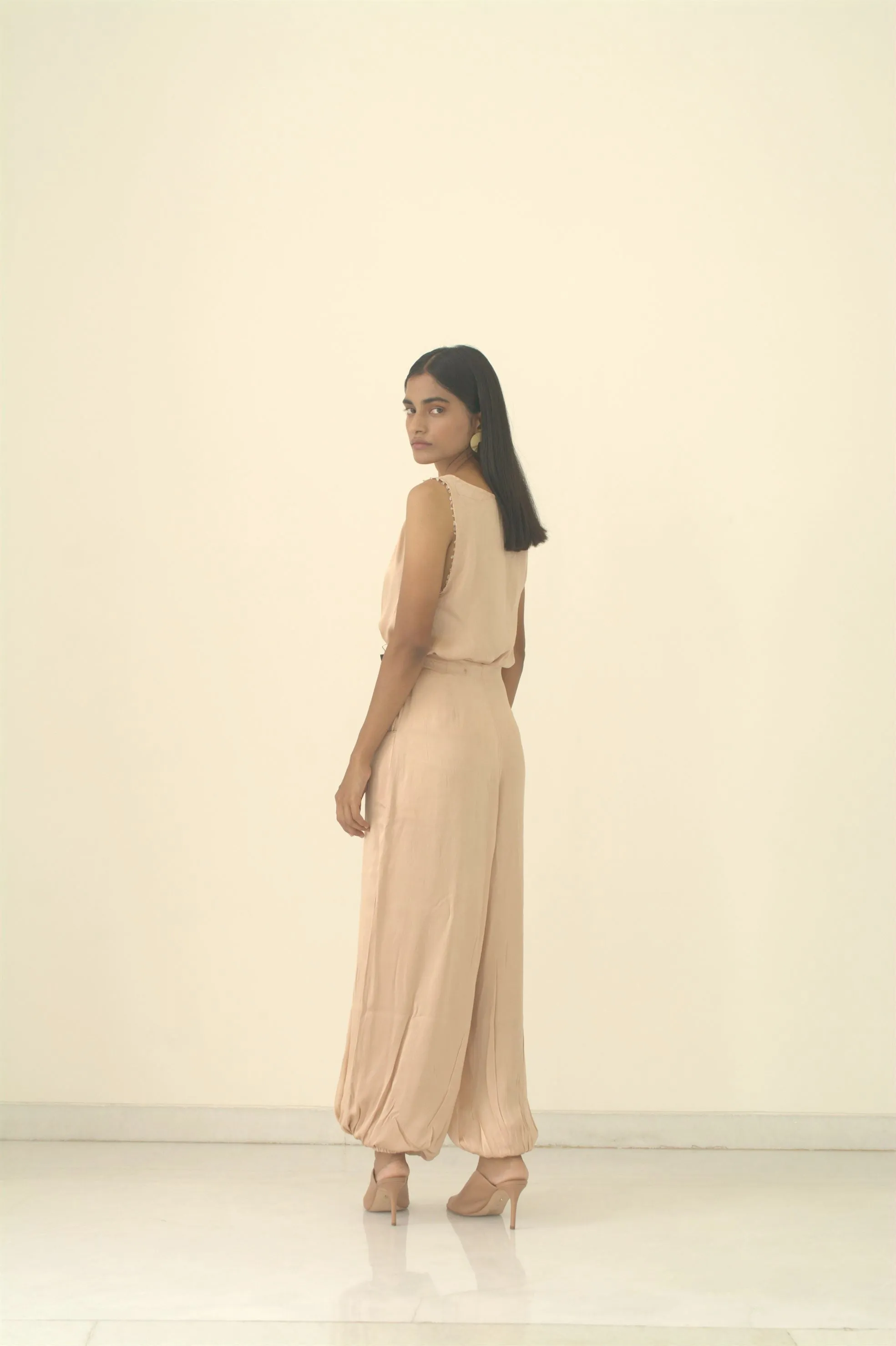 New Season Summer to Fall 2024-Top Racer Relaxed Fit Silk Caramel-CR/S/012-Suzanne-Fashion Edit Hemji