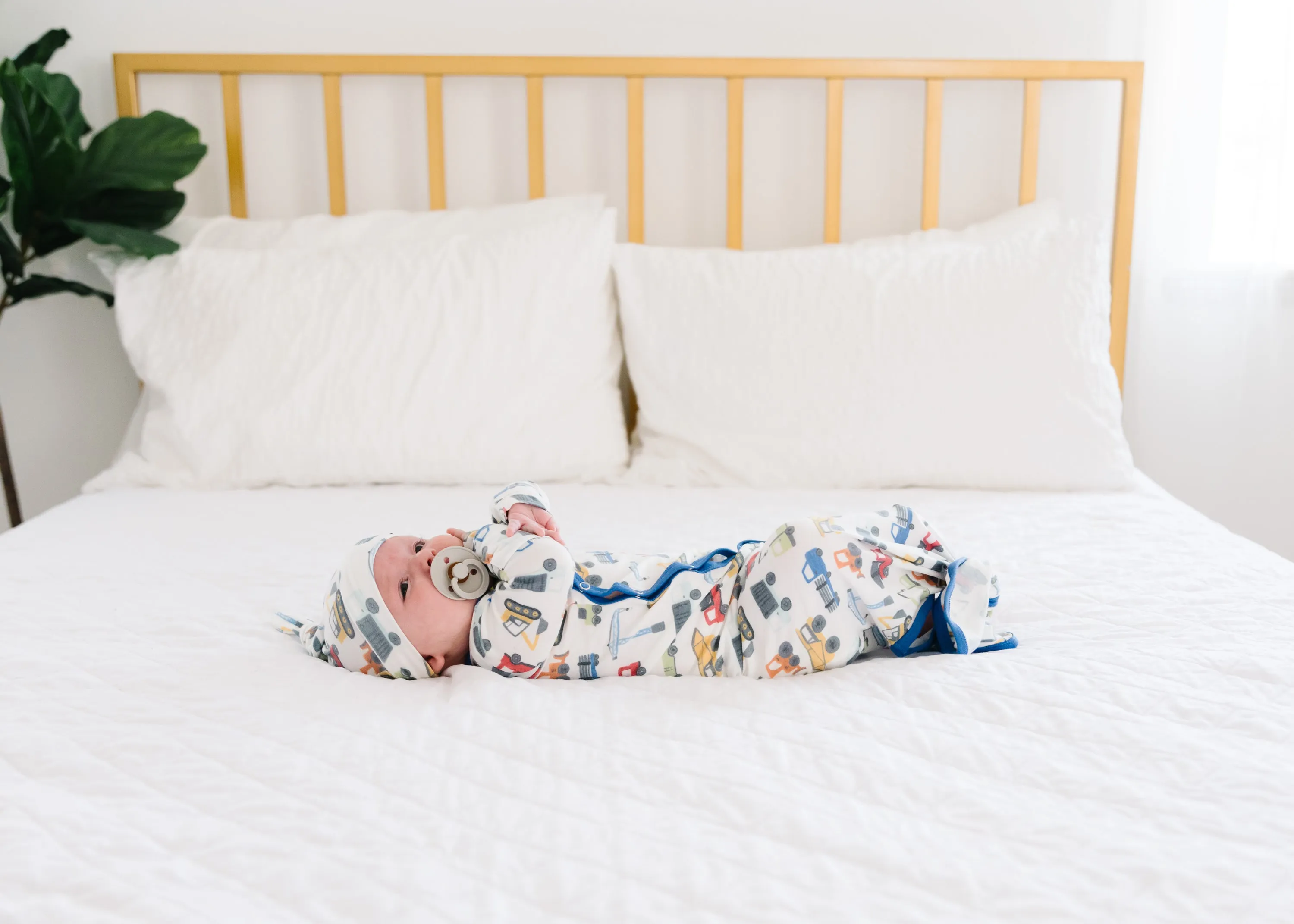 Newborn Knotted Gown - Diesel