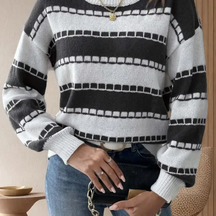 Nikki Black Striped Sweater