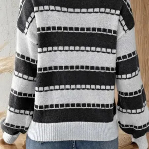 Nikki Black Striped Sweater