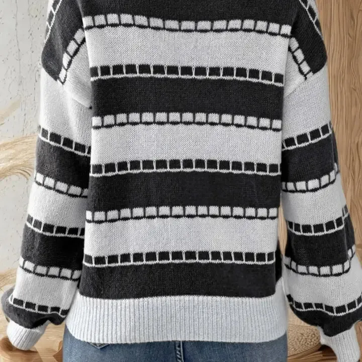 Nikki Black Striped Sweater