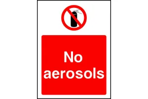 No aerosols prohibition safety sign