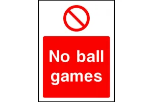 No ball games sign