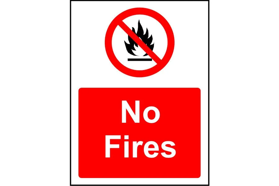 No Fires sign