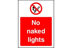 No naked lights safety sign