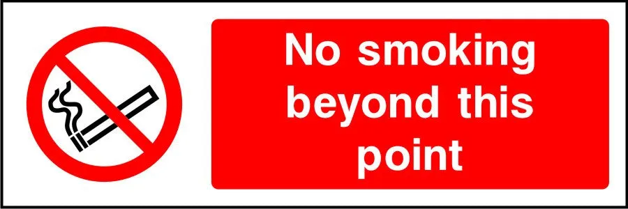 No Smoking beyond this point sign