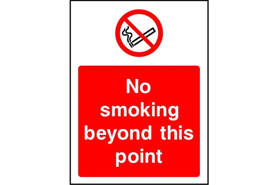 No Smoking beyond this point sign