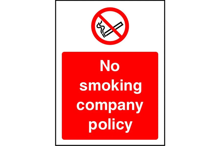 No smoking company policy sign