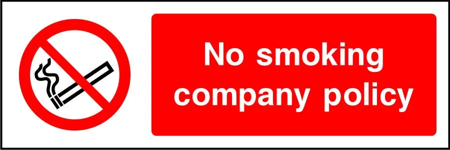 No smoking company policy sign