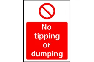 No tipping or dumping safety sign