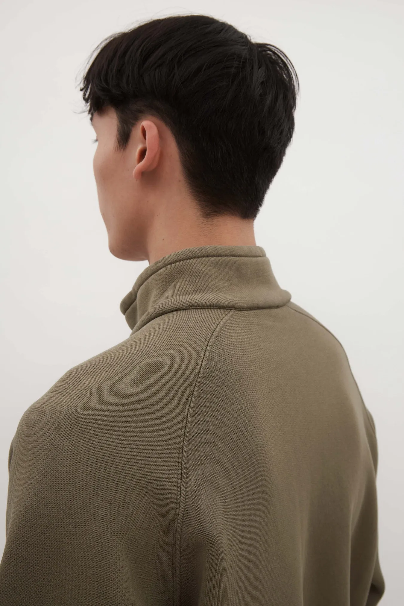 Norse Projects - Marten Relaxed Organic Raglan Half Zip - Sediment Green