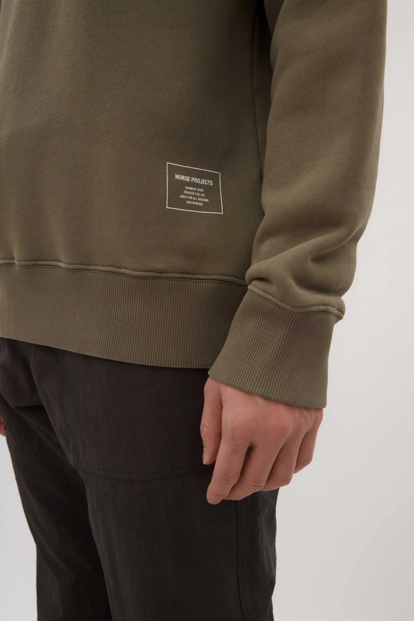 Norse Projects - Marten Relaxed Organic Raglan Half Zip - Sediment Green