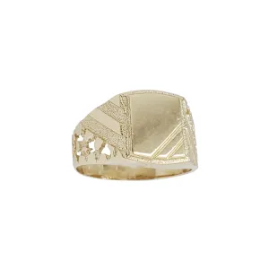 Notched Square  Signet Ring (14K)