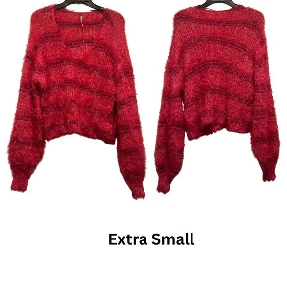 NWOT Free People Gelato Pullover Sweater in Pink Combo