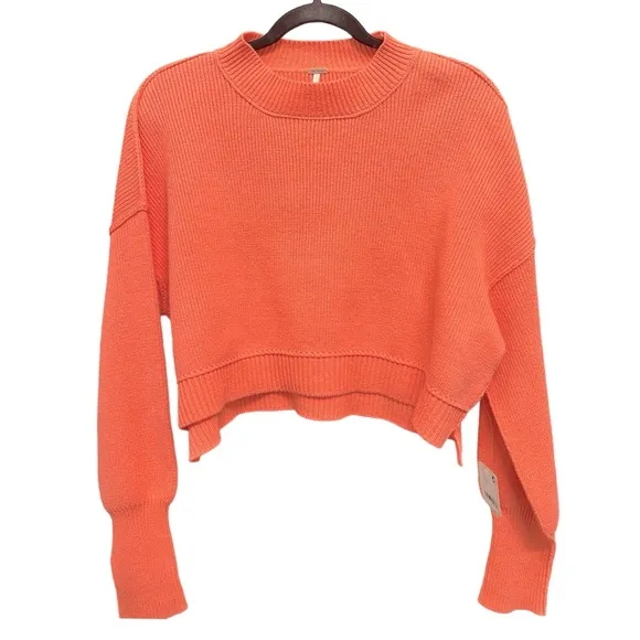 NWT $98 Free People Cropped Guava Juice Sweater
