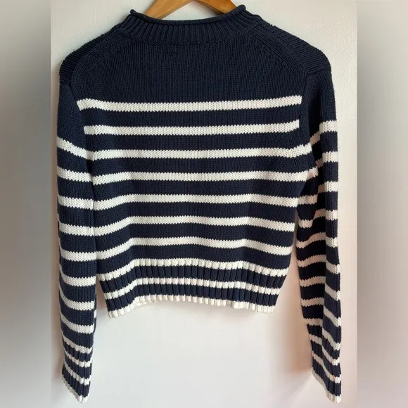 NWT J.Crew Women's Size XXS Rollneck sweater in Navy/White stripes