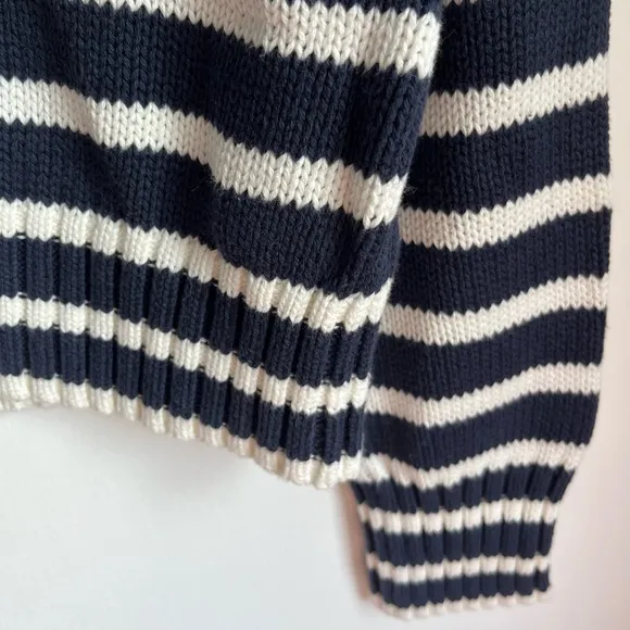 NWT J.Crew Women's Size XXS Rollneck sweater in Navy/White stripes