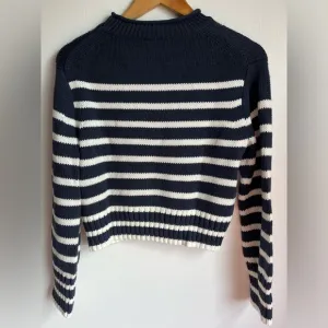 NWT J.Crew Women's Size XXS Rollneck sweater in Navy/White stripes