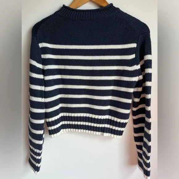NWT J.Crew Women's Size XXS Rollneck sweater in Navy/White stripes