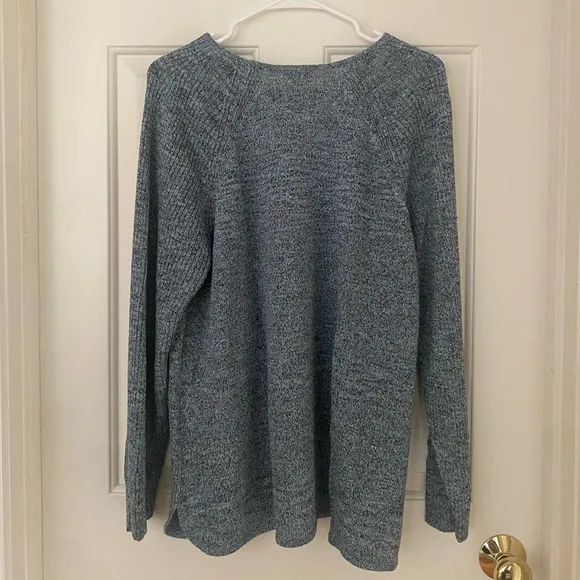 NWT J.Jill PureJill Ice Blue Multi Cozy Sweater