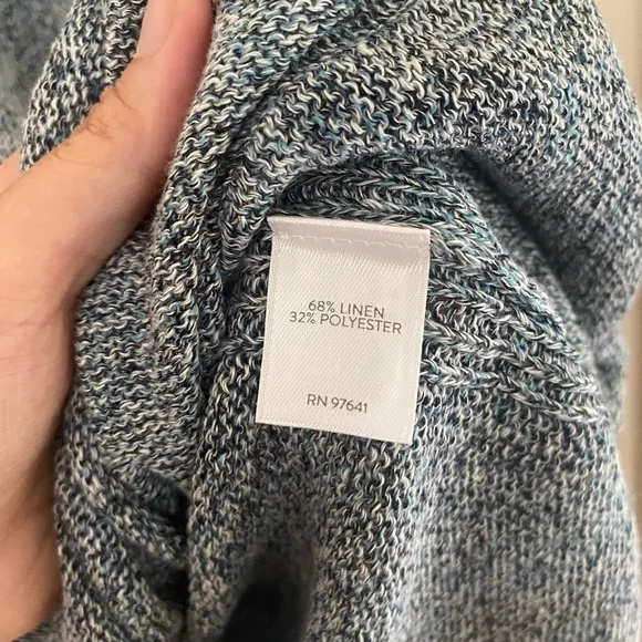 NWT J.Jill PureJill Ice Blue Multi Cozy Sweater
