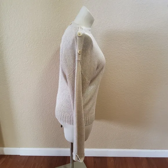 NWT Joie Gadelle Boatneck Off Shoulder Pullover Slouchy Sweater S Beige