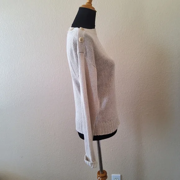 NWT Joie Gadelle Boatneck Off Shoulder Pullover Slouchy Sweater S Beige